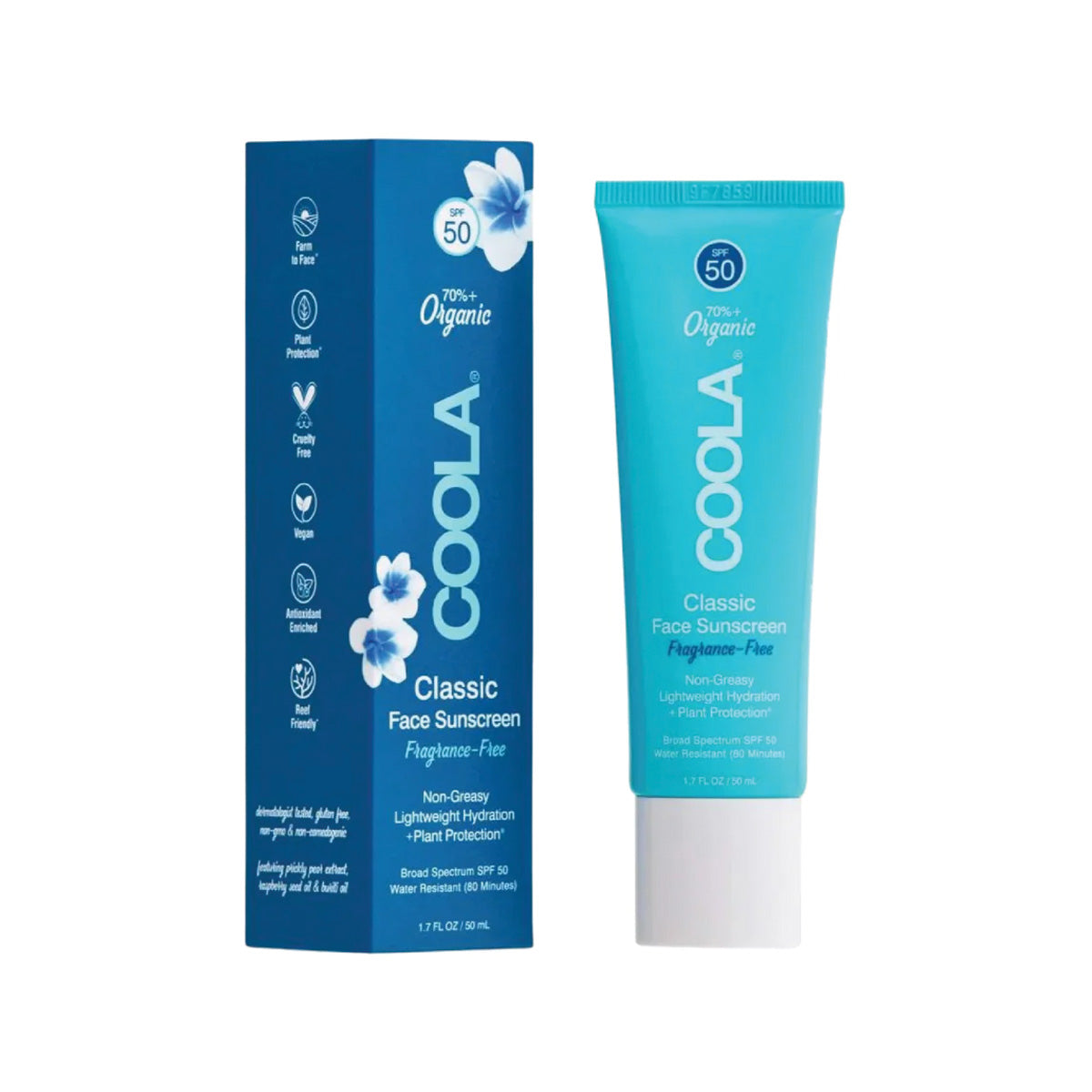 Coola Classic Face Sunscreen Fragrance Free SPF 50