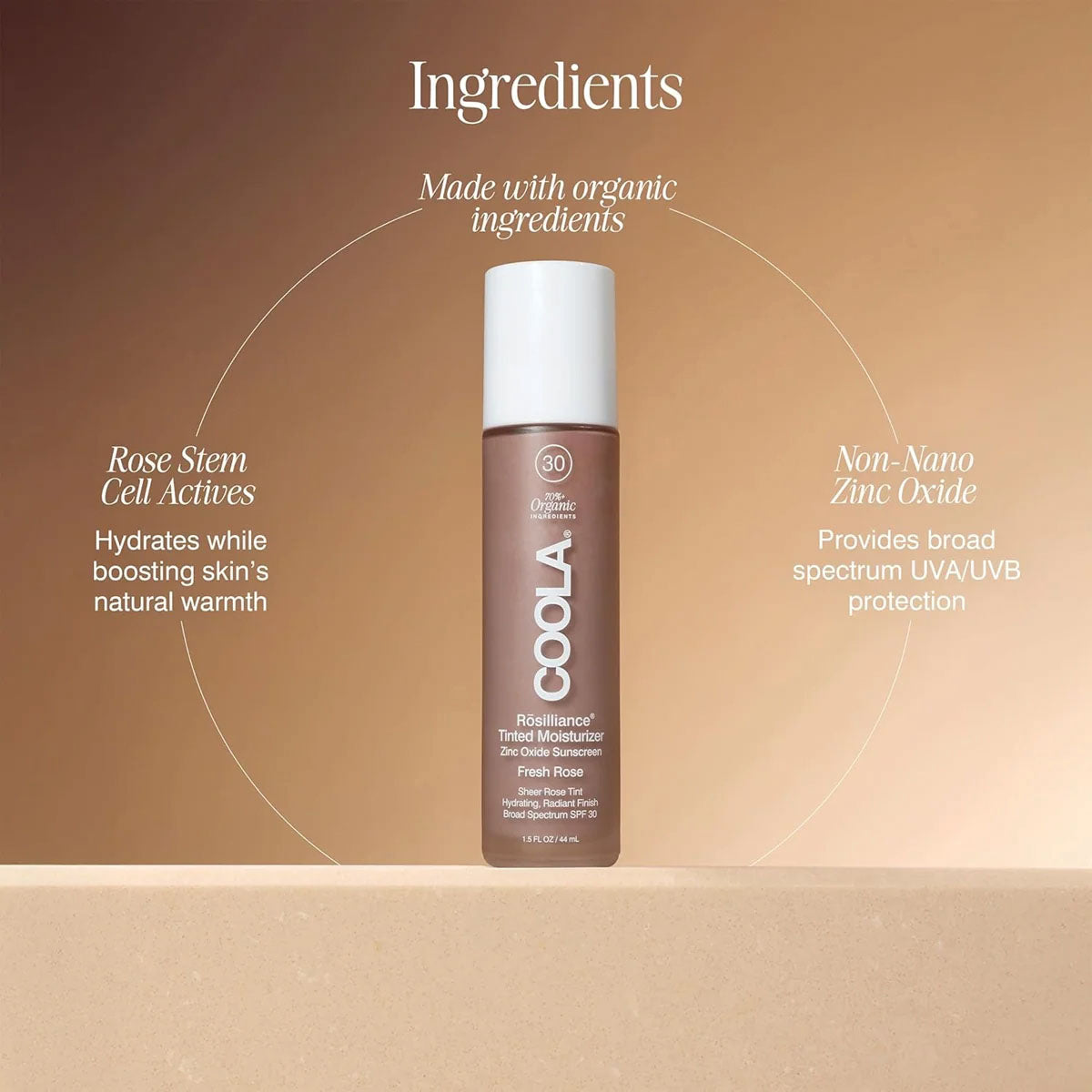 Coola Rosilliance Tinted Moisturizer Organic Sunscreen SPF 30